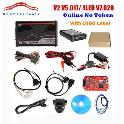 Online Unlimited KESS 2.80 EU Red V5.017 KTAG V7.020 4 LED 2.25 OBD2 Car EC