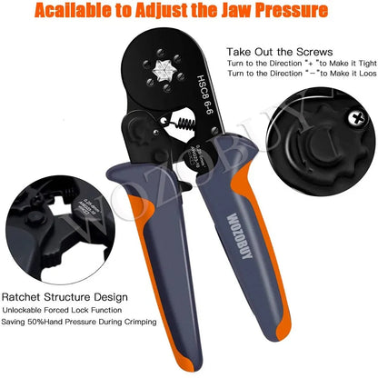 New Ferrule Crimping Tool Kit with Ferrules Terminals WOZOBUY Selfadjustabl