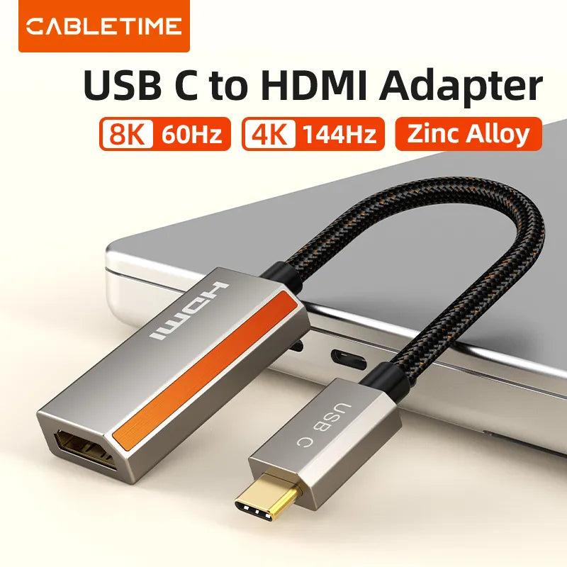 NewCBALETIME USB C 8K Adapter to HDMI 4K 144Hz VM7100 Chip Dynamic HDR for