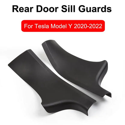 New 2pcs Rear Door Sill Guards For Tesla Model Y ABS Inner Protector Plate