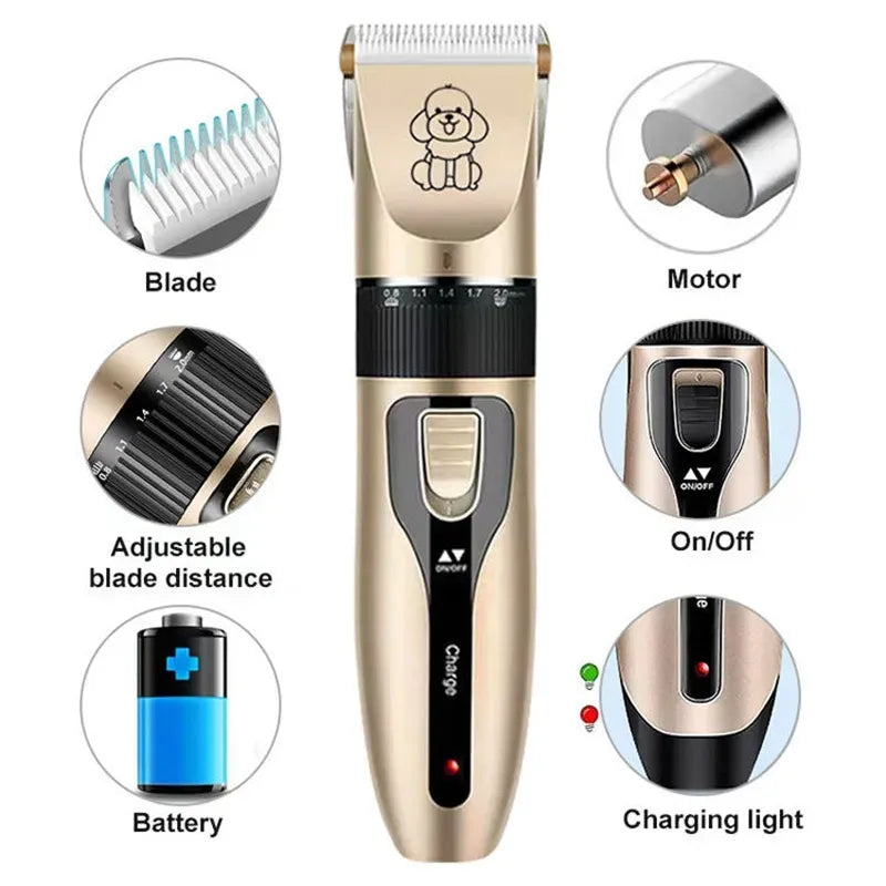 Portable Pet Hair Remover Chipper Grooming Electric Waterproof Shaver Multi