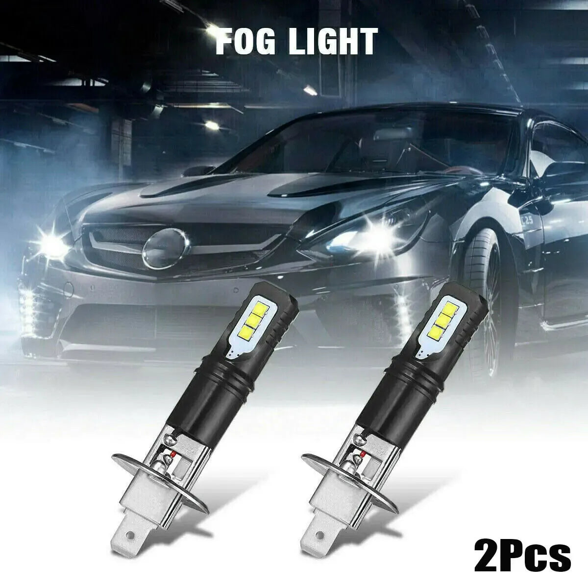 New2x H1 160W 6000K 6000LM Super Bright White DRL LED Headlight Bulb Kit Hi