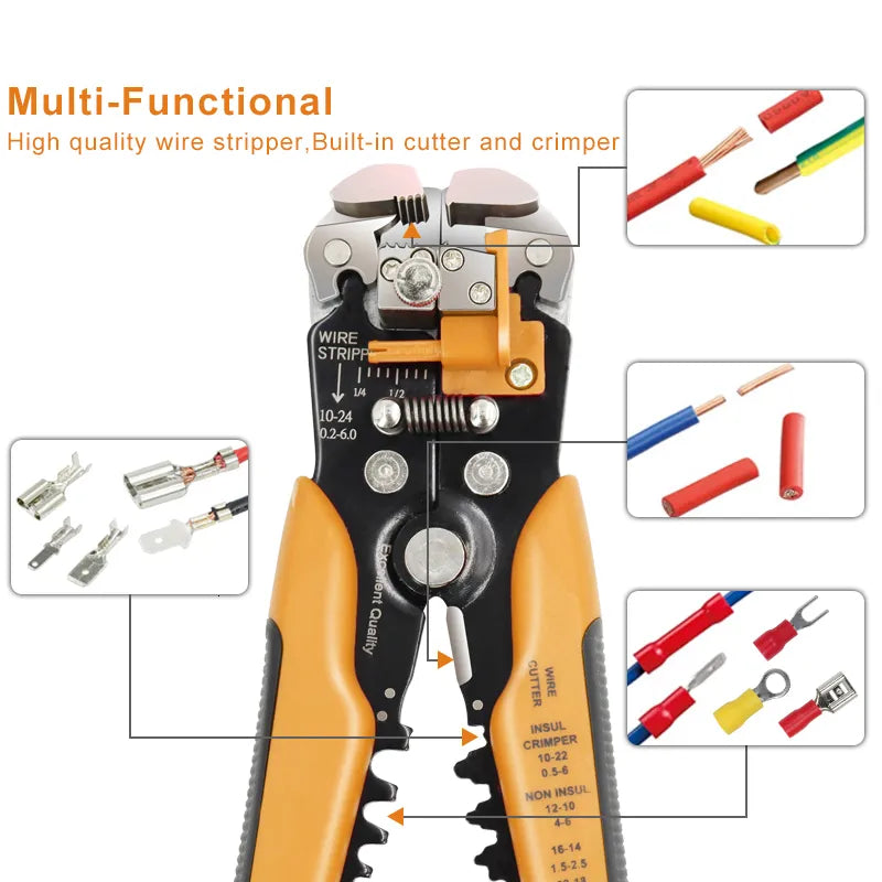 New Pliers Crimper Cable Cutter Automatic Wire Stripper Multifunctional Str