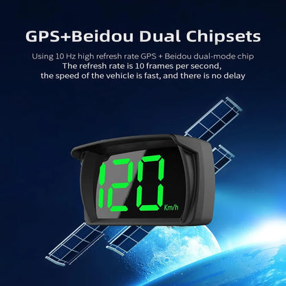 5-1 Stuks Hud Head-Up Display Dual Chips Gps Auto Snelheidsmeter Hd Lcd-Dis