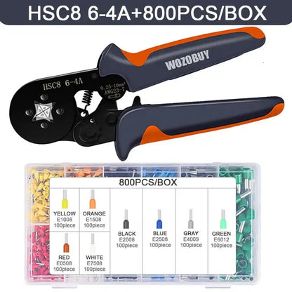 New Ferrule Crimping Tool Kit with Ferrules Terminals WOZOBUY Selfadjustabl