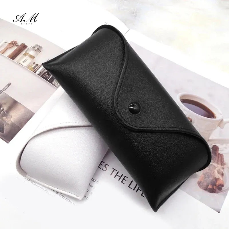 New Durable Leather Eye Glasses Sunglasses Shell Hard Case Convenient Light