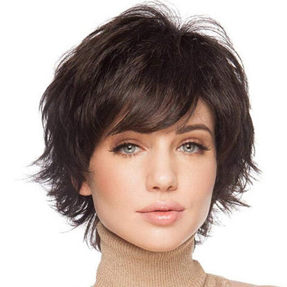 Blonde Shoulder Length Straight Wig for Women,Fiber  Remy Human Hair Blend Natural Daily Use 18IN