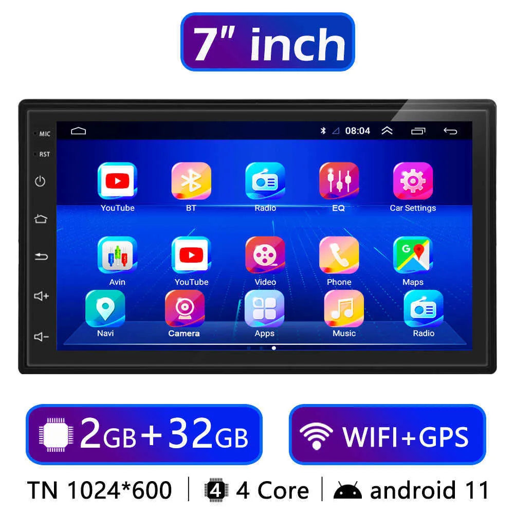 New New 2 Din Android 7 9 10 13 Inch Car Multimedia Video Player 2DIN Stere