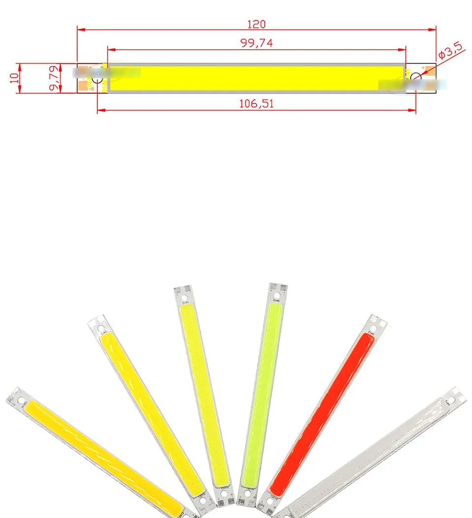 New10Pcs LED COB Light Strip Panel Lamp Chips DC 12V 10W CarVehicle Floodli