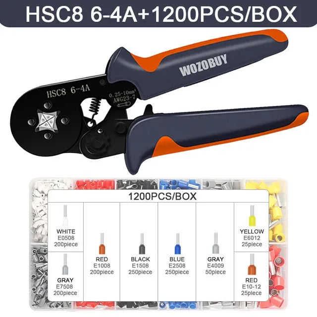 New Ferrule Crimping Tool Kit with Ferrules Terminals WOZOBUY Selfadjustabl