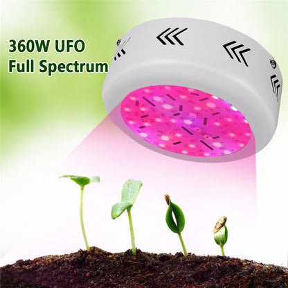 New360W Full Spectrum UFO LED Grow Light AC 85-265V 36 LED Double Chips Pla