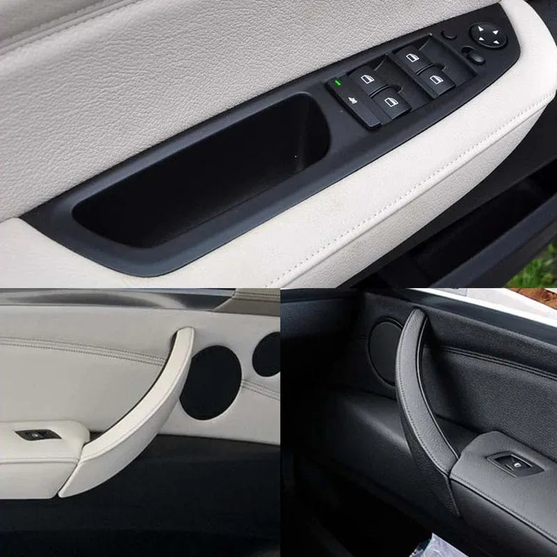 New LHD Upgraded Interior Door Handle with Leather Cover Assembly Full Set