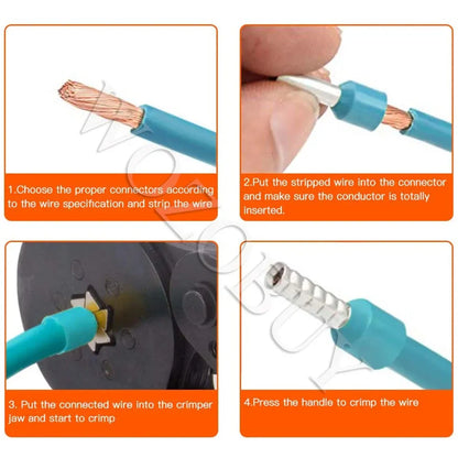 Kit d'outils de sertissage de virole neuf avec bornes de virole WOZOBUY auto-réglables