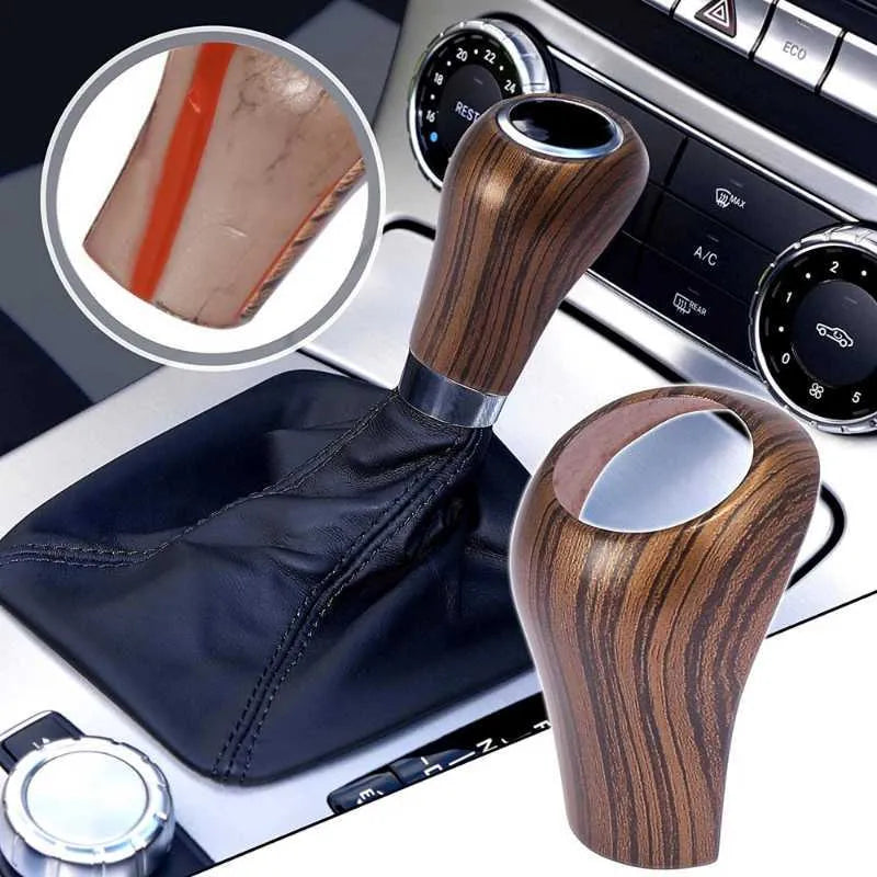 New New Car Gear Shift Knob Cover Trim Wood Grain Style Car Interior Shift