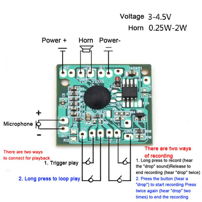 New 30s Sound Voice Music Recorder Board Module For Electronic Toy IC Chip