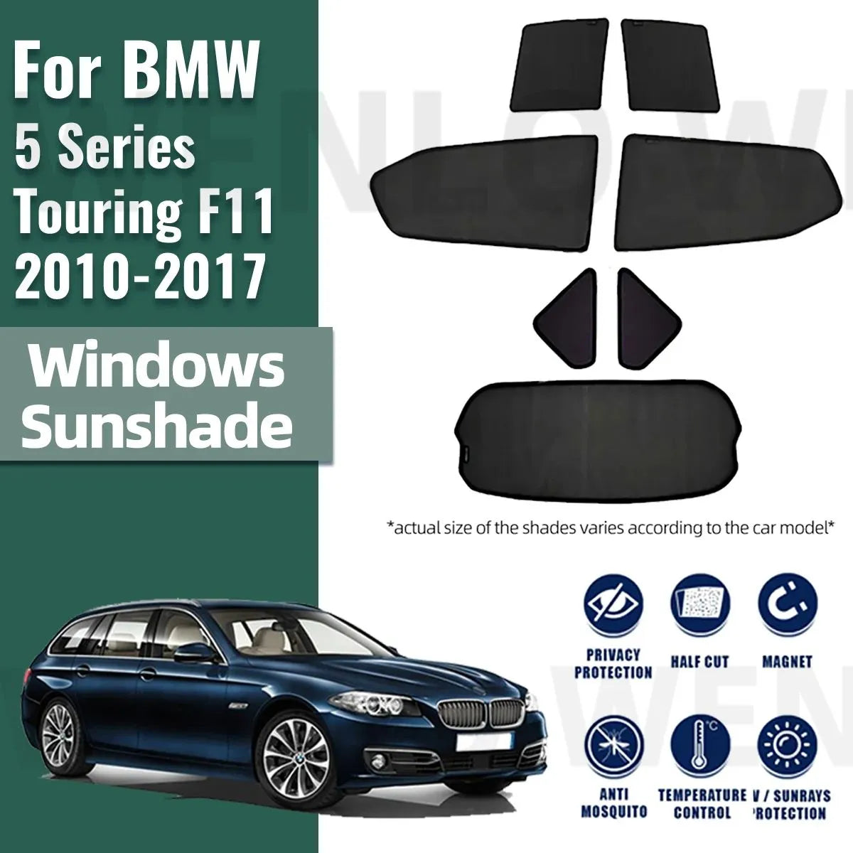 Pare-soleil pour vitres latérales de voiture pour BMW Série 5 Touring F11 2012-2016