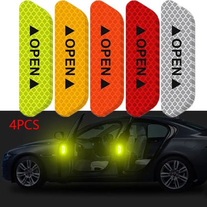 New 4PCS Open Reflective Tape Warning Mask Sticker Improve Night Visibilty