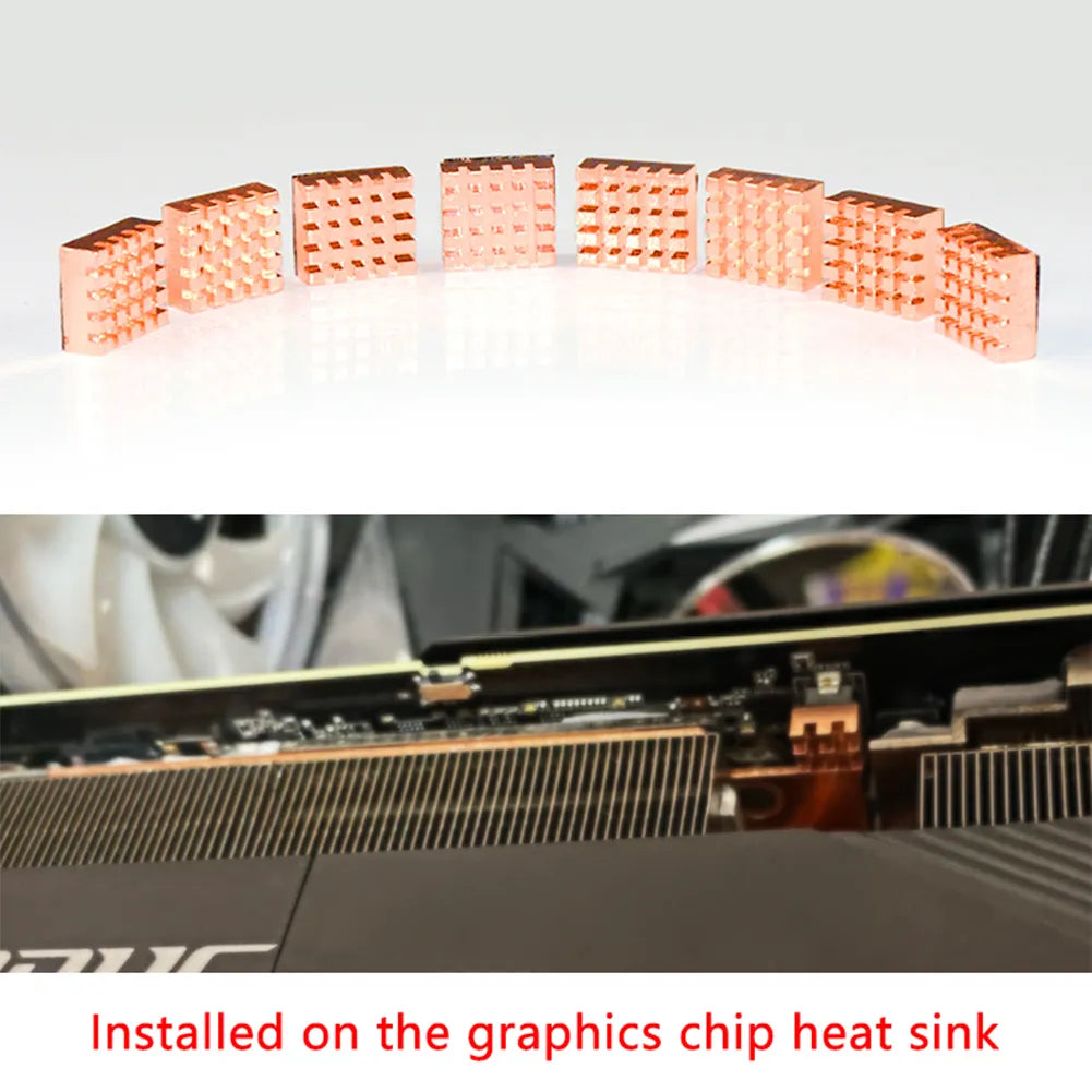 New 8pcs/Set A8 For PC Computer Heat Sink Graphics Pure Copper Heatsink Coo