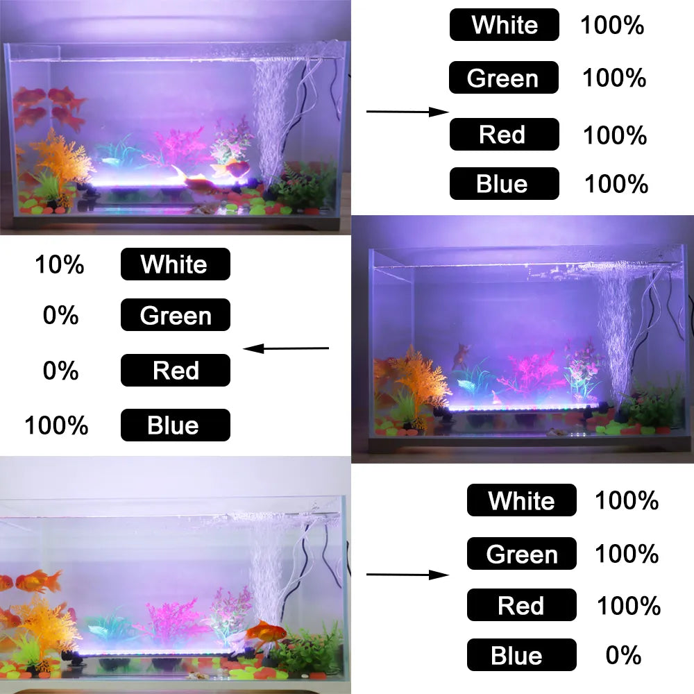 NewAquarium Lighting LED Diving Light 90-260V Fish Tank Plant Growth Decora