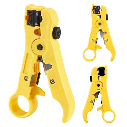 New RG6 RG59 RG7 RG11 Wire Stripper Crimping Tool Kit Coaxial Cable Crimper