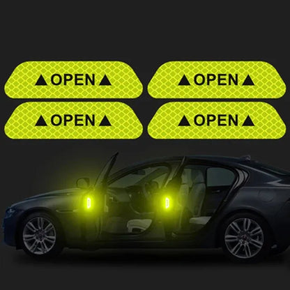 New 4PCS Open Reflective Tape Warning Mask Sticker Improve Night Visibilty