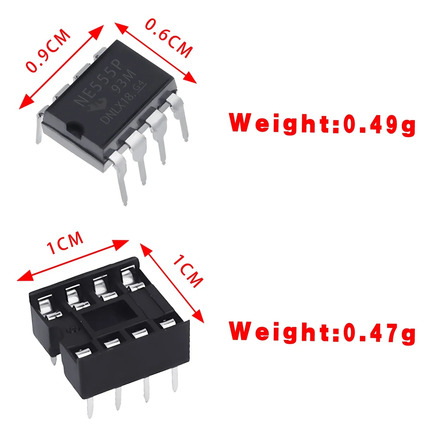 New 20/50Pcs (10/25 each) NEW NE555 NE555P IC 555 Timer Programming Oscilla