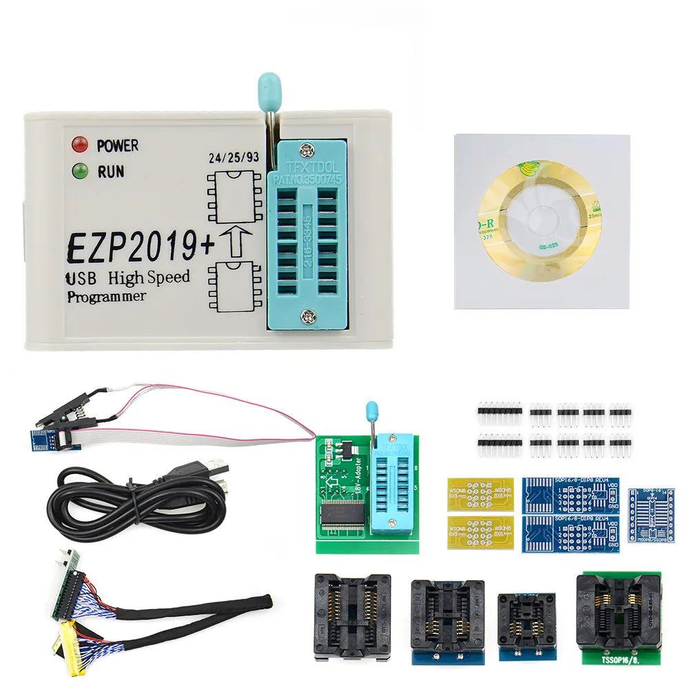 New100% Original EZP2019 Full Set High-Speed USB SPI +12 Adapter Test Clip