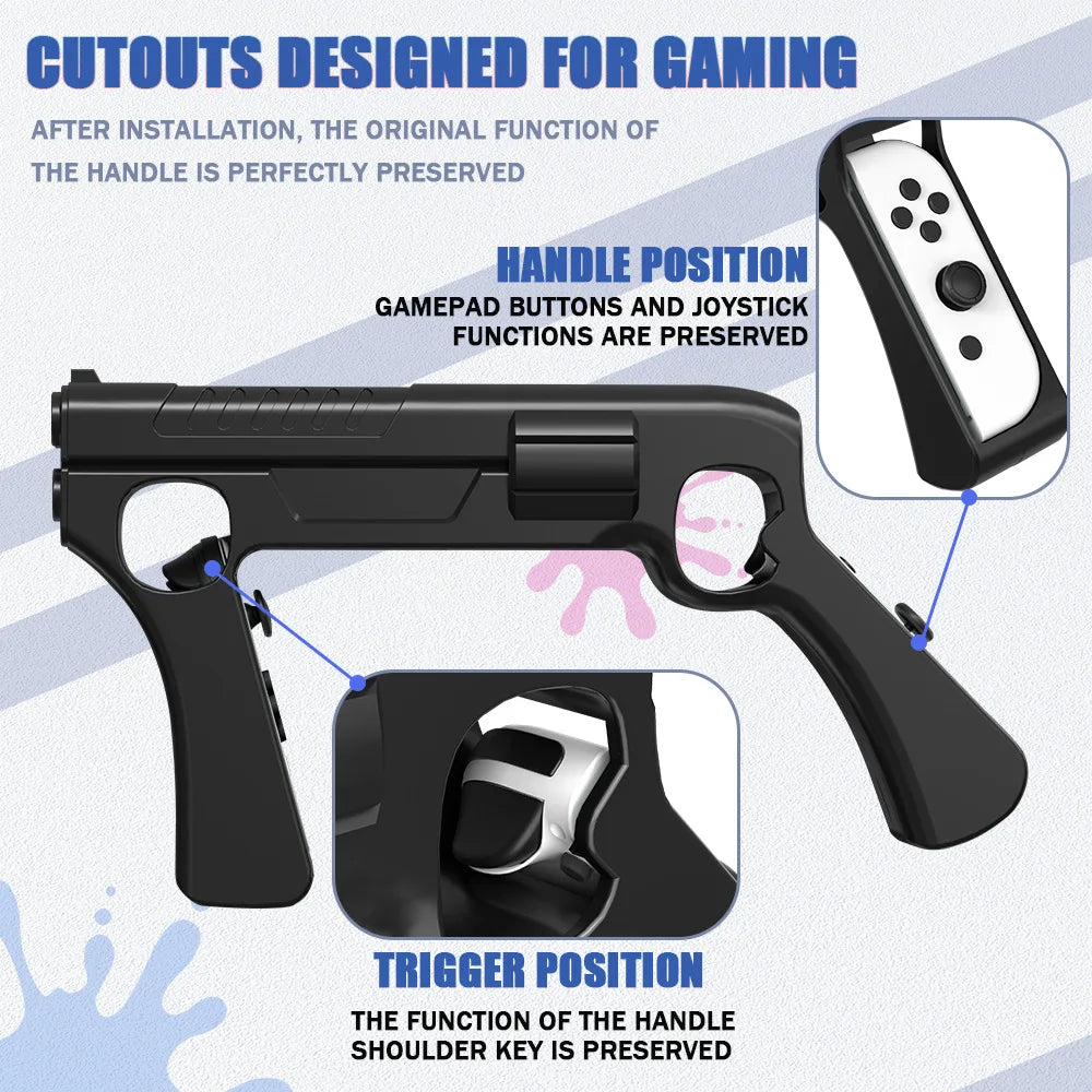 for Nintendo Switch Ns Oled Joycon Gun Shape Handgrip Sense Controller Grip Game Controller Stand Gaming Accessories