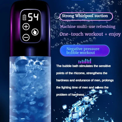 Gtoozamale sex toys fully waterproof penis exercise trainer penis spa cup liquid crystal penis pump extender masturbation cup gtooza.com