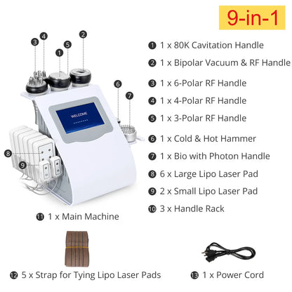 PC mychway 6 In 1 80k Cavitation Machine With Vacuum Radiofrequency For Bod