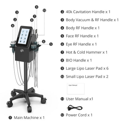 PC mychway Pro 9-in-1 40k Ultrasonic Cavitation Machine For Body Contouring