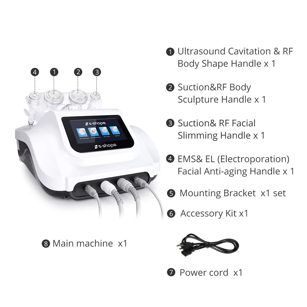 PC mychway S Shape Machine & RF Electroporation Vacuum Suction Body Face Ca