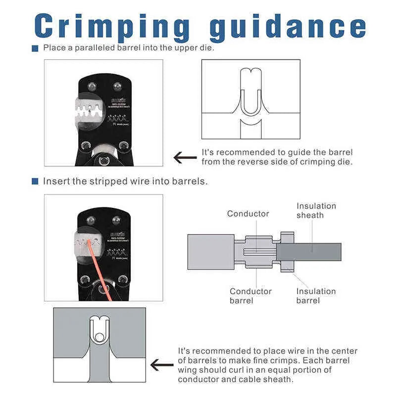 New IWISS IWS-3220 Ratchet Crimping Plier Hand Crimper Tools for Narrow-Pit