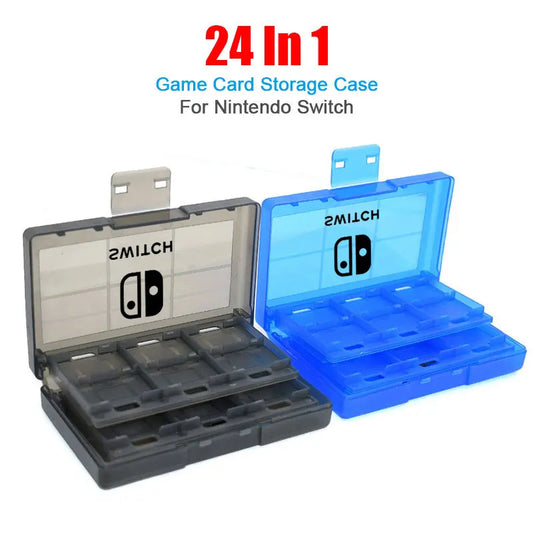 with Logo 24 In 1 Game Card Hard Case  Nintendo Switch Oled Portable Storage Box Ns Lite Protective Cover Travel Accessories